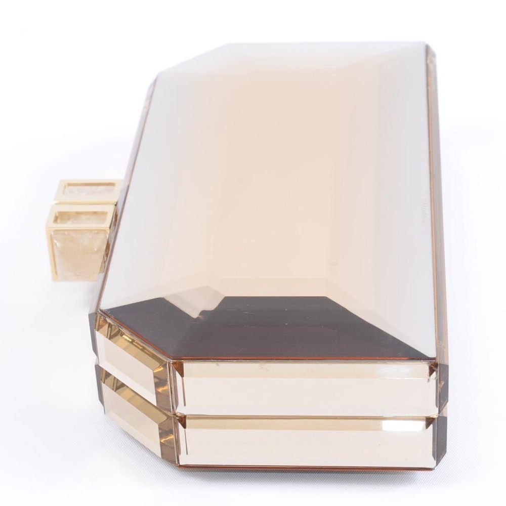 auth JUDITH LEIBER Champagne ACRYLIC RESIN BOX CLUTCH -- Gorgeous!!! Red Carpet - Picture 7 of 14